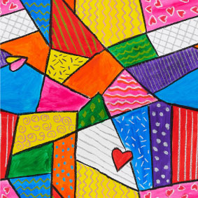 Patchwork Love Whippet Sleeveless Hound-Tee