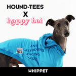Happy Boi "Anti Greyhound Racing Club" Blue Whippet Hoodee SMALL ONLY