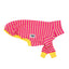 Pink Sploot Iggy Long Sleeve Hound-Tee flat lay with yellow stripes and cuffs