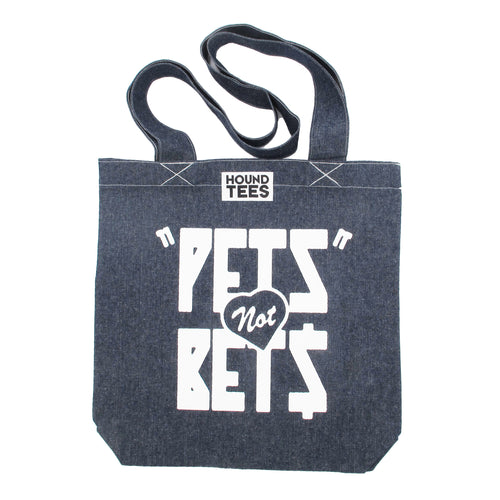 Pets Not Bets Denim Tote Bag