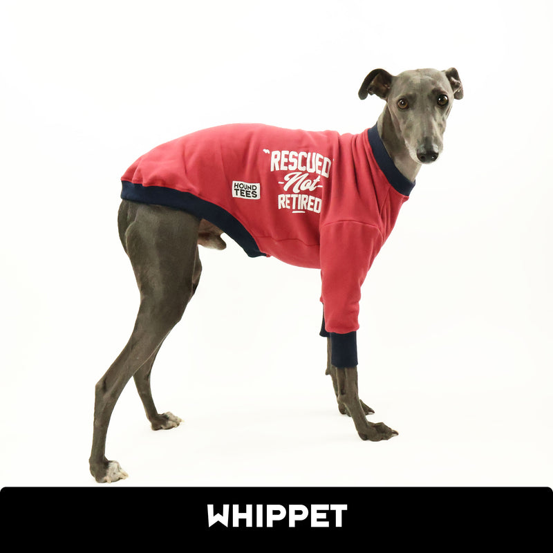 Rescued Not Retired Maroon WHIPPET Sweater