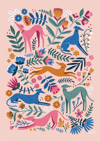 The Tiny Toucan "Spring Long Dogs" A4 Print